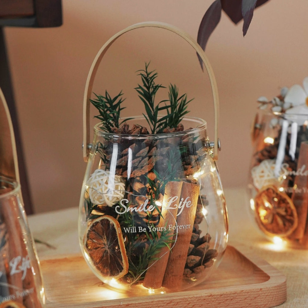 Glass Reed Diffuser Decoration | Dried Flower Aroma Diffuser Cup | Home Fragrance Decor