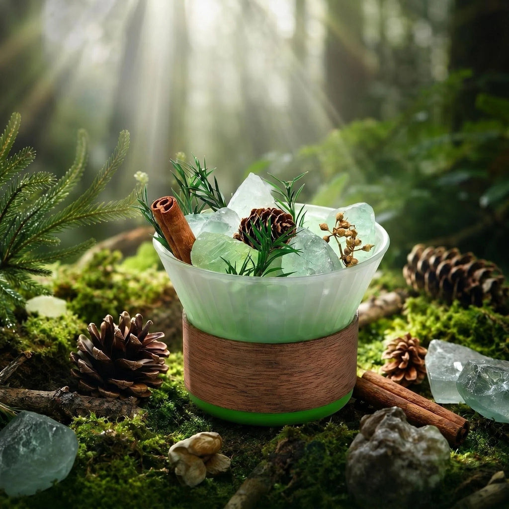 Green Crystal Stone Aroma Diffuser | Includes 10ml Fragrance Oil | Decorative Home Fragrance Diffuser