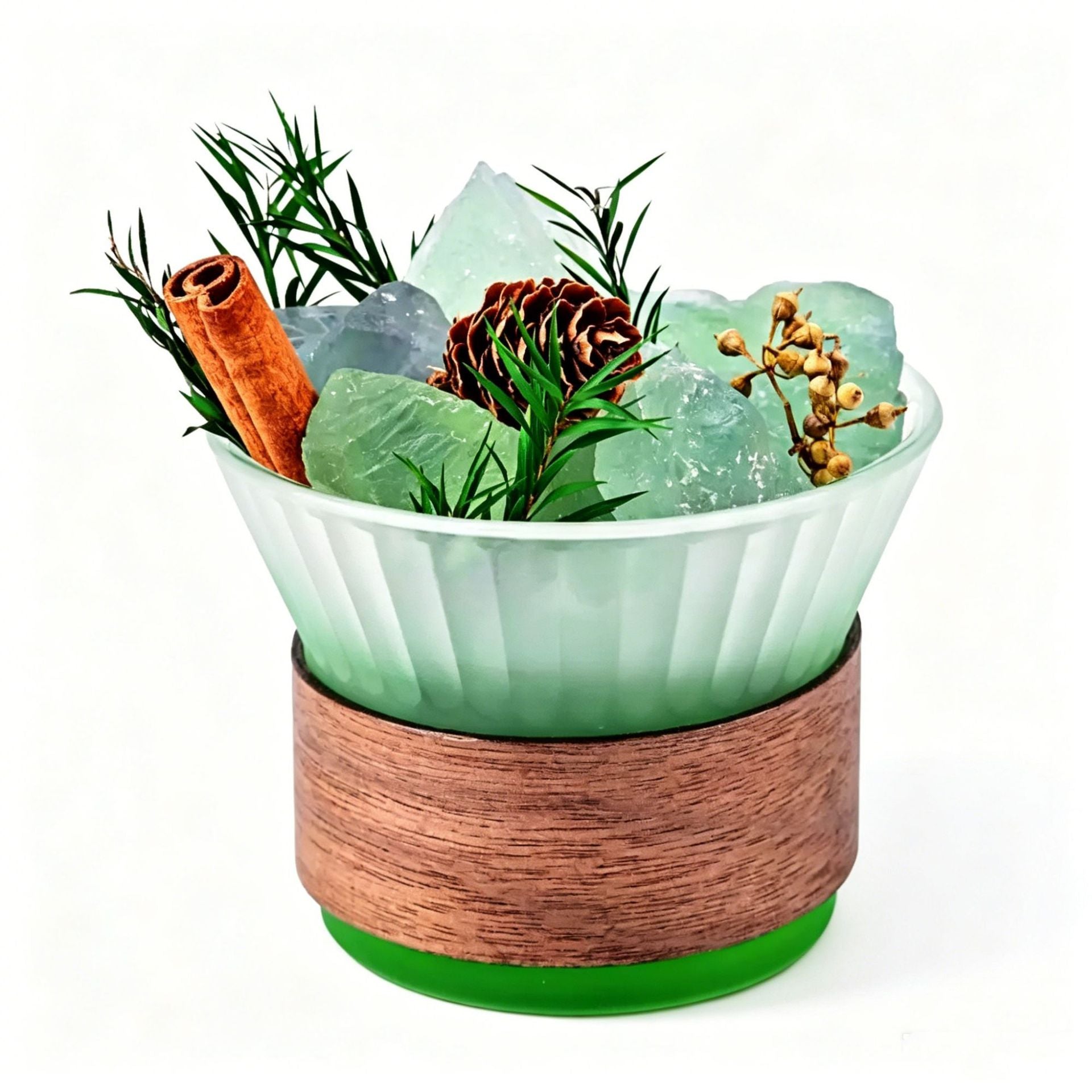 Green Crystal Stone Aroma Diffuser | Includes 10ml Fragrance Oil | Decorative Home Fragrance Diffuser