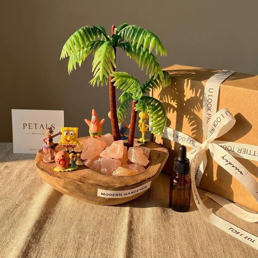 Island Theme Reed Diffuser Decoration | Aroma Stone Desktop Decor with 10ml Fragrance Oil