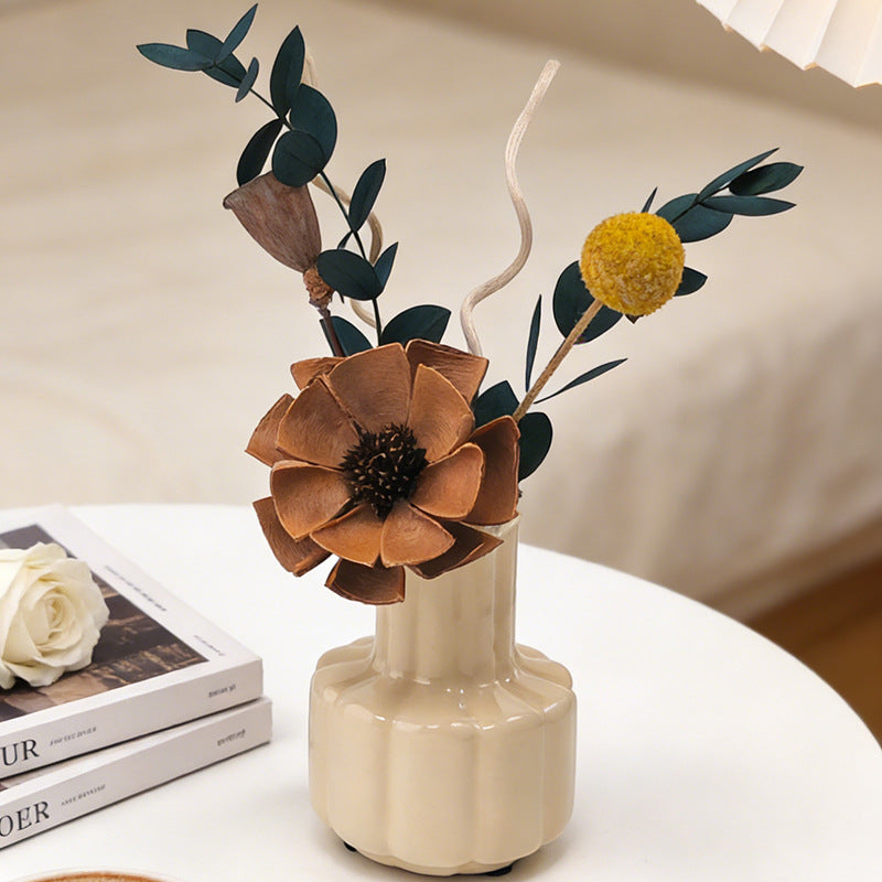 Ceramic Flower Reed Diffuser Set | Includes 60ml Fragrance Oil | Home Fragrance Decor