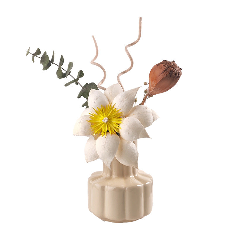Ceramic Flower Reed Diffuser Set | Includes 60ml Fragrance Oil | Home Fragrance Decor