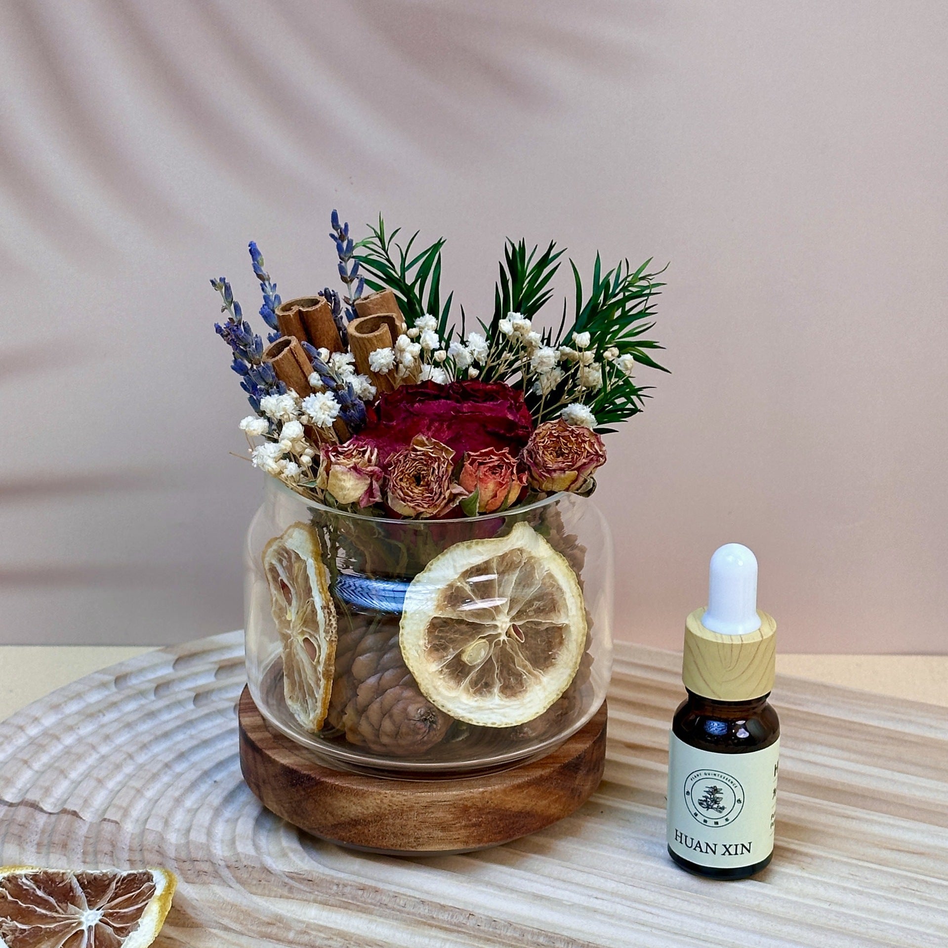 Dried Flower Reed Diffuser | Glass Aroma Diffuser with 10ml Fragrance Oil | Home Fragrance Decor