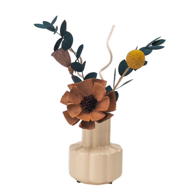 Ceramic Flower Reed Diffuser Set | Includes 60ml Fragrance Oil | Home Fragrance Decor