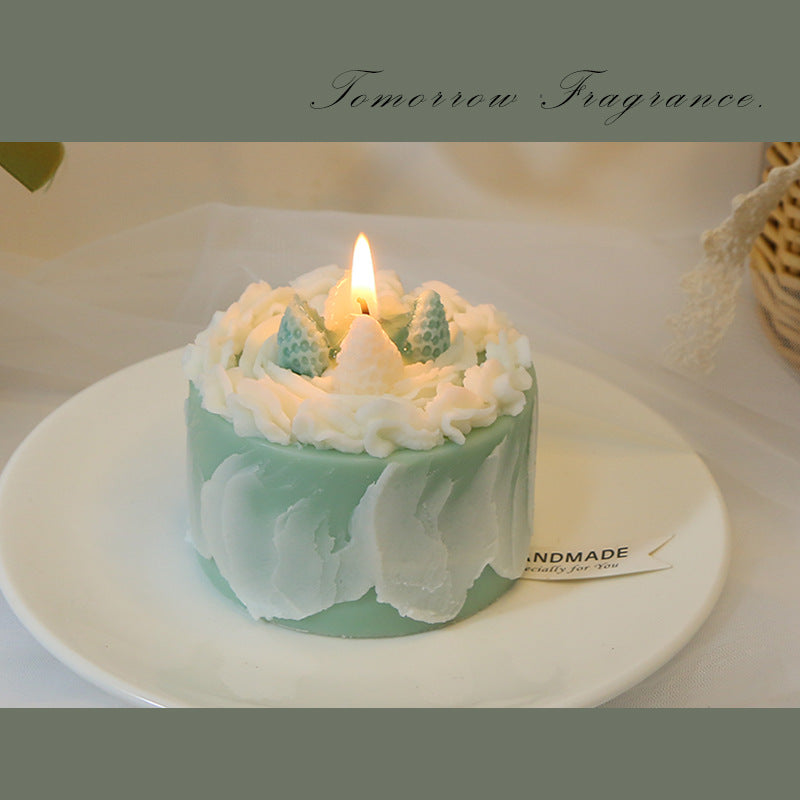 Cake-Shaped Scented Candle | English Pear & Freesia | Soy Wax Decorative Candle