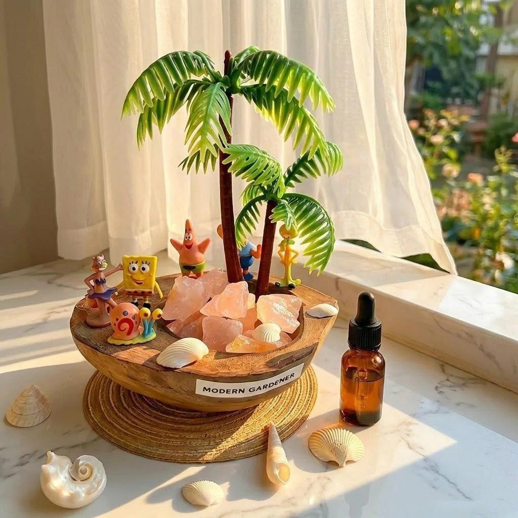 Island Theme Reed Diffuser Decoration | Aroma Stone Desktop Decor with 10ml Fragrance Oil