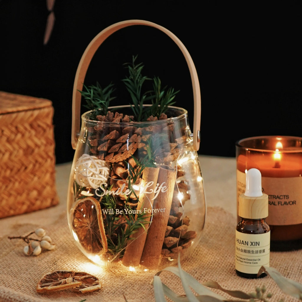 Glass Reed Diffuser Decoration | Dried Flower Aroma Diffuser Cup | Home Fragrance Decor