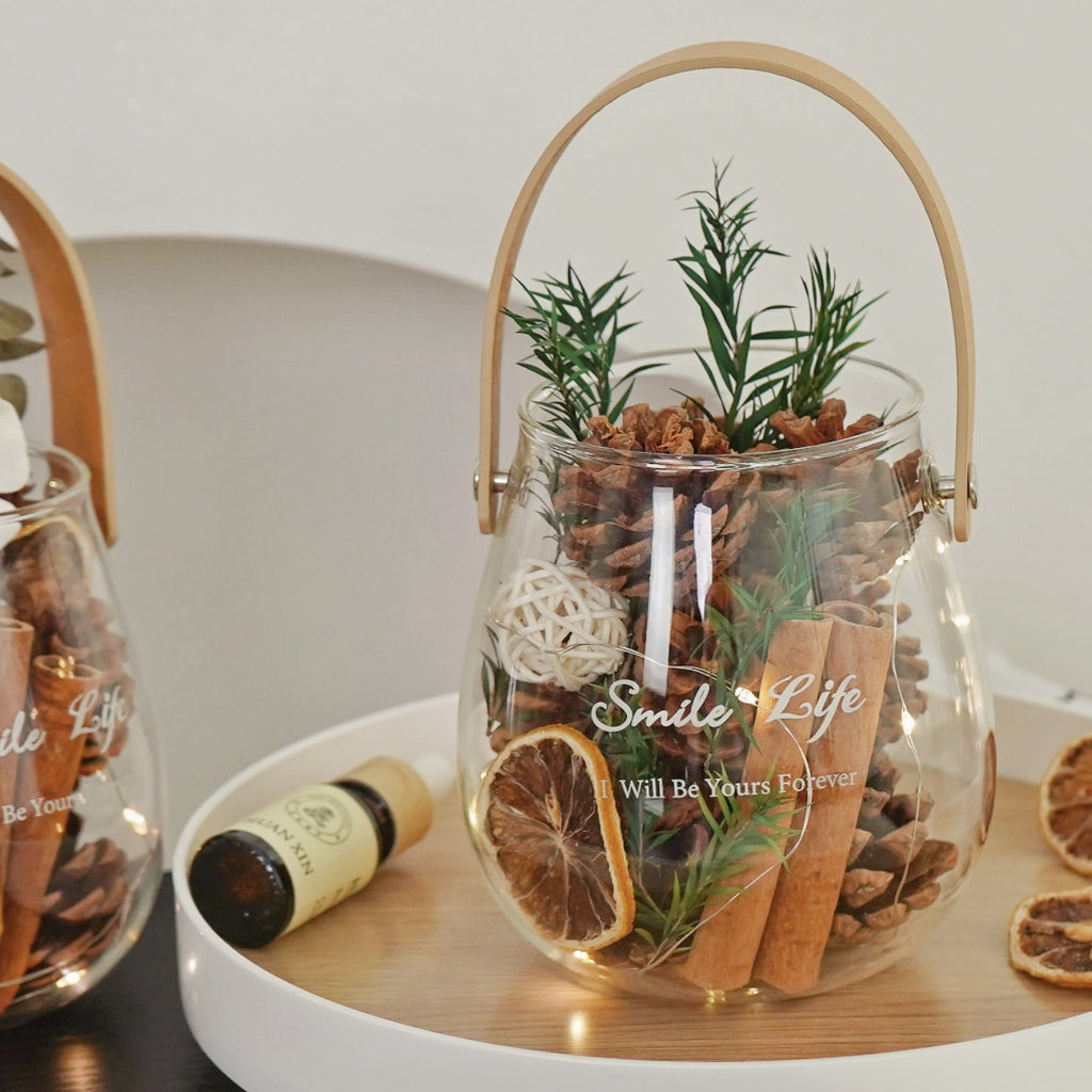 Glass Reed Diffuser Decoration | Dried Flower Aroma Diffuser Cup | Home Fragrance Decor