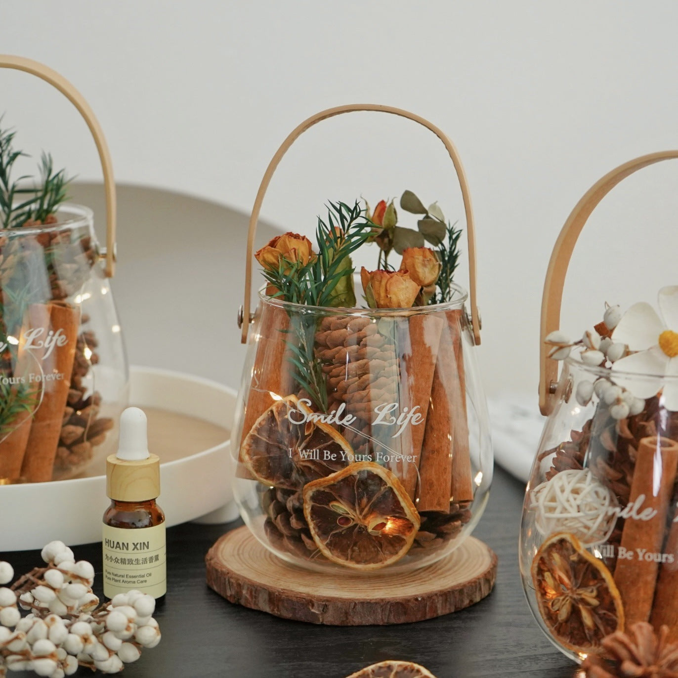 Glass Reed Diffuser Decoration | Dried Flower Aroma Diffuser Cup | Home Fragrance Decor